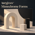 naryinww™ Monochrome Forms Printable Product Photography Kit — Black and White Mini Backdrops, Geometric Paper Props & Tabletop Styling