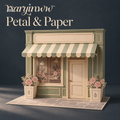 naryinww™ Petal & Paper Printable Mini Flower Shop Backdrop — DIY Storefront Diorama, Floral Photo Props & Small Item Photography