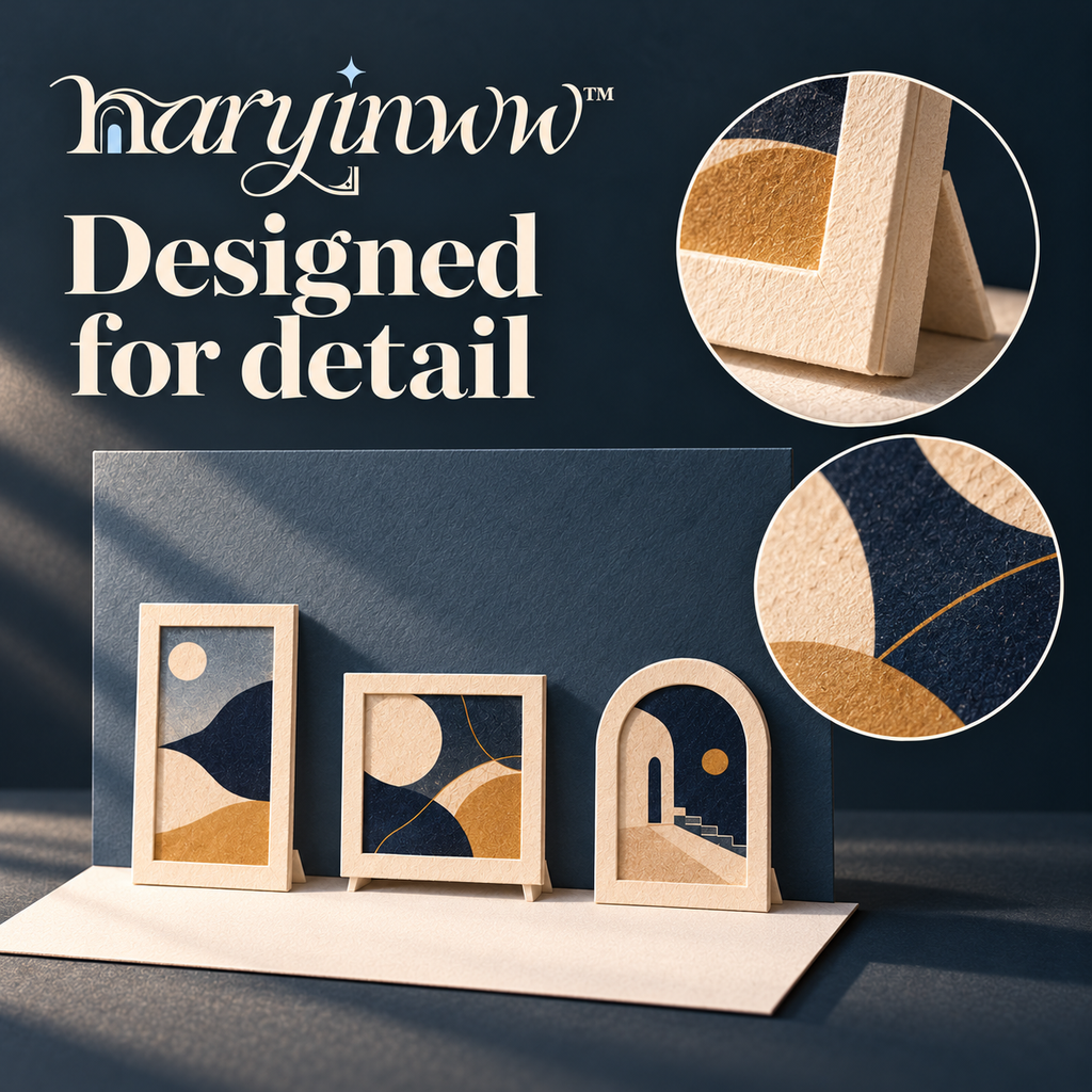 naryinww™ Blue Hour Gallery Printable Mini Photography Backdrop — Art Gallery Scene, Frame Cutouts & Jewelry Product Photo Kit