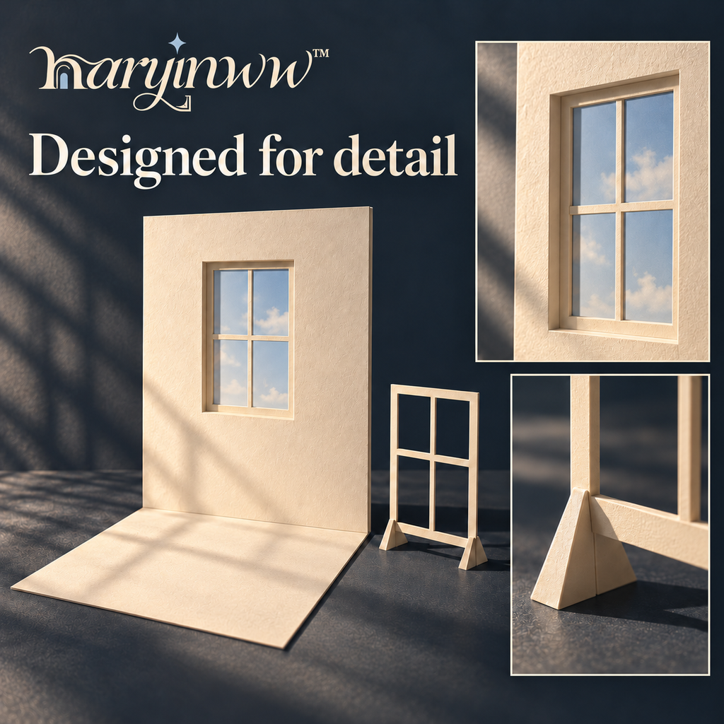 naryinww™ Afternoon Window Printable Photography Backdrop — Mini Window Scene, Shadow Stencil & Small Product Photo Kit